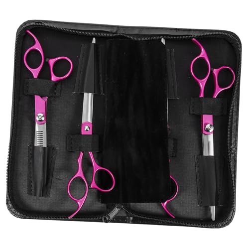 BESTonZON 1 Set Professional Pet Grooming Scissors Kit Coated Pet Hair Trimmers with Portable Bag Comb Lightweight Versatile Scissors for Dog Cat Grooming