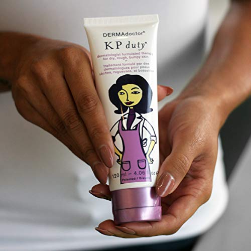 Image of DERMAdoctor KP Moisturizing Lotion The Original Dermatologist Formulated Body Cream for Keratosis Pilaris, Treats Dry, Rough, and Bumpy Skin, Strawberry Legs Treatment, 10% AHAs + PHAs - 4 oz