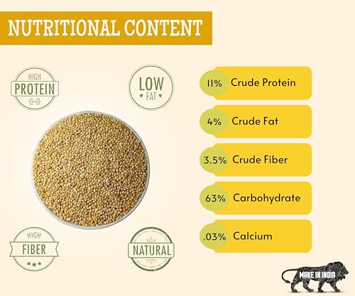 Image of Foodie Puppies Foxtail Millet Kangni Seeds Bird Food - (500gm, Pouch), High-Fiber Balanced Nutritious Daily Diet for All Bird Types