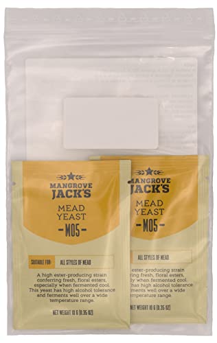 2x Honigwein Hefe - 10g/17L - Mangrove Jack’s - Trocken Methefe - | Metwein | Weinhefe | Hefe Weißwein und Rotwein