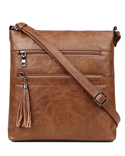 Image of MASINTOR Crossbody Purses for Women, Multi Pocket Casual Crossbody Bag, Adjustable Strap Shoulder Bag with Tassel