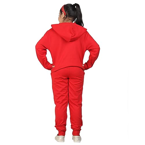 Image of LABEL MY Girls Cotton Loop Knit Full-Sleeve Printed Hoodie Sweatshirt & Joggers Tracksuit | Comfortable and Stylish Coord Set for Kids & Teens| 5-16 Years