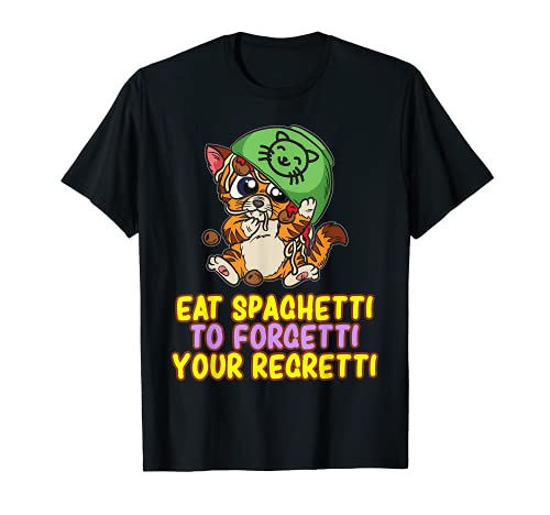 Eat Spaghetti To Forgetti Gatito torpe Camiseta Cover