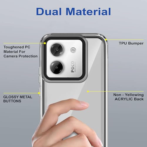 Image of Zapcase Back Case Cover for Poco M7 Pro 5G | Compatible for Poco M7 Pro 5G Back Cover | Case Cover with Camera Protection | (TPU + PC | Translucent Black)