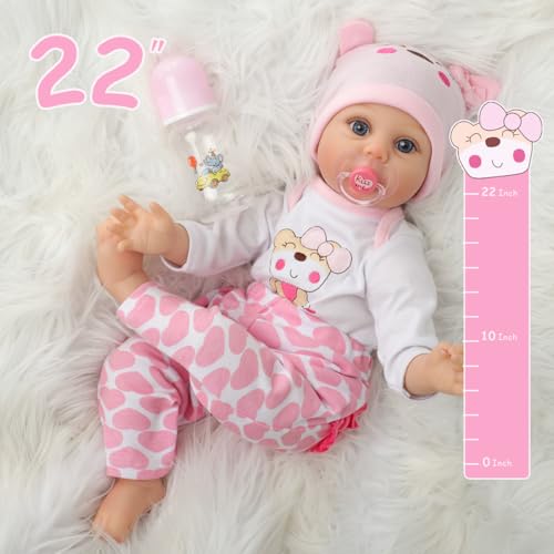 Muñeca Bebé Reborn Silicona 22 pulg Realista Kdudgso miniatura 4