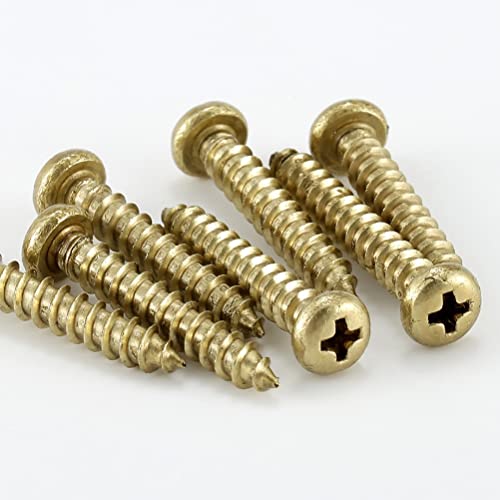 CONPHERON Brass Round Head Self Tapping Screws Phillips Round Head Wood Screws M3.5x25mm, 20 pcs, M3.5×25mm, 20 pcs - Image 4
