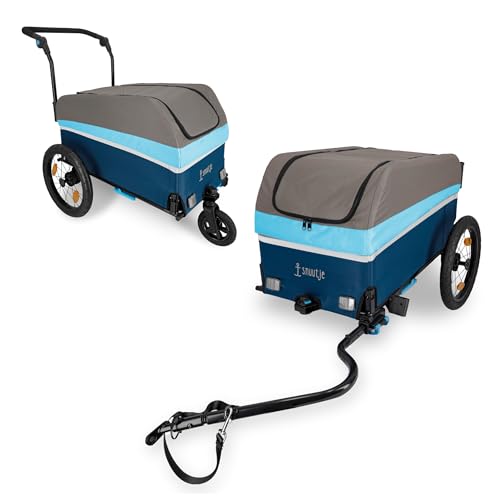 Snuutje 2-in-1 Fahrradanhänger und Handwagen | perfekt als Einkaufstrolley und Transportwagen | Lastenanhänger fürs Fahrrad |