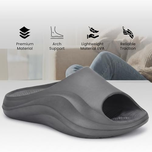 Image of KOBURG Milan Slides for Men| Stylish Trending | Comfortable | Super soft | Lightweight | EVA Sole | Casual Slider | Slippers | Flip Flops for Men KF-484