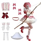 Madoka Magica Cosplay Costume with Bustle Anime Halloween Cosplay Costume Set