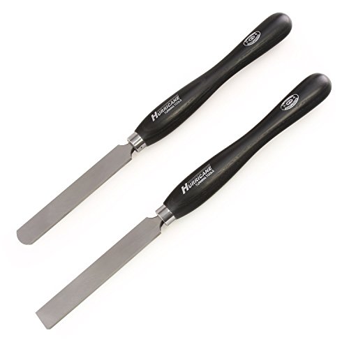 Hurricane Turning Tools, M2 Cryo, 2 Piece Square and Round Nose Scraper Set (1" Wide), Pro Series Woodturning Tools