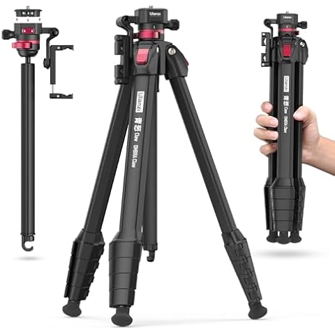 ULANZI TT07 Ombra Lightweight Travel Tripod, 59" Professional 5 Section Aluminum Camera Tripod with Claw Super Quick Release Design, for Canon Nikon Sony Cameras DSLR iPhone, Max Load 17lb Cover