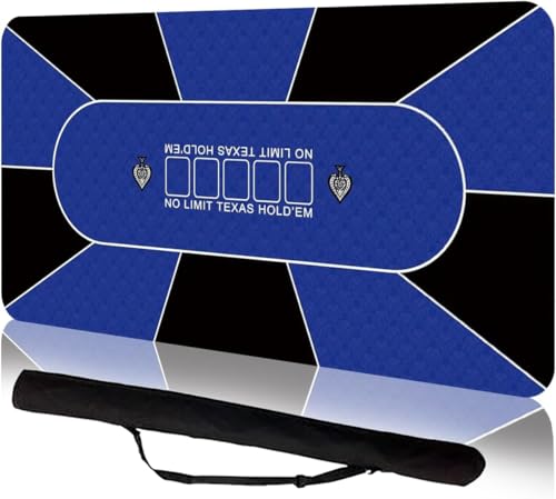 Alfombrilla de póquer de 180 x 90 cm portátil para 8 jugadores y blackjack