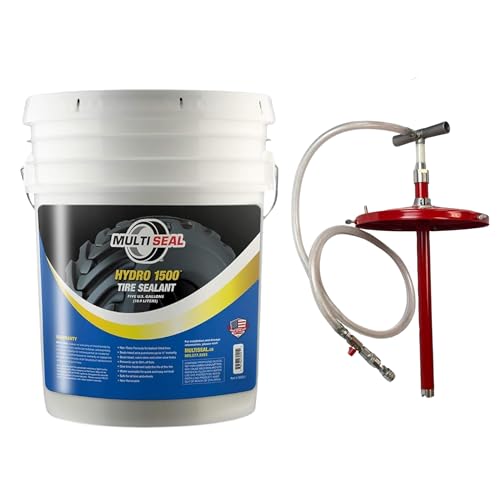 MULTI SEAL HYDRO 1500 Propylene Glycol Based Formula - Liquid Ballast-Filled Tire Sealant for Flat and Puncture Prevention, 5-Gallon Pail with Pump