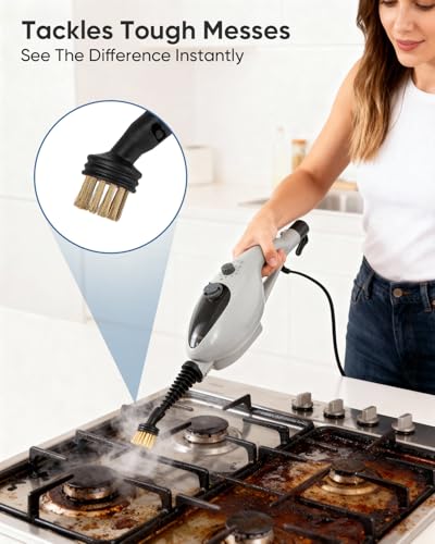 Image of CYK Steam Mops for Floor Cleaning, 12 in 1 Handheld Steam Cleaner for Home, Floor Steamer for Hardwood Floors and Tile(Grey-grey)