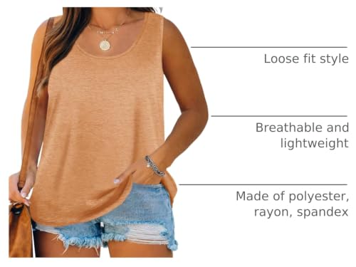 Image of Plus Size Tank Tops for Women Summer Sleeveless Tops Loose Fit Tunic Tanks