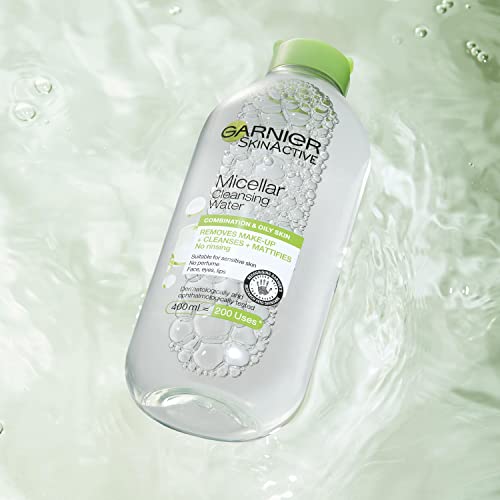 Garnier Micellar Cleansing Water For Combination Skin, Gentle Face Cleanser and Makeup Remover, Fragrance Free, Recognised By The British Skin Foundation, Use With Reusable Micellar Eco Pads, 400 ml - Image 5