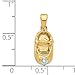 14k Yellow Gold Baby Shoe Pendant with Aquamarine Birthstone Accent for Women, Symbolic Motherhood Jewelry Charm, New Mom Keepsake, Dainty Gold Pendant, Sentimental Baby Memento Necklace 14 mm x 7 mm