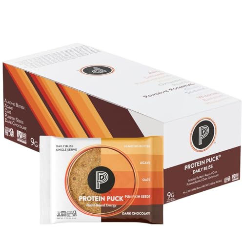 Protein Puck Plant Based Bars 16 Count 2.25 oz Single Serve Daily Bliss