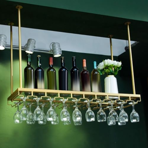 Support verres à vin plafond design suspendu élégant 80cm