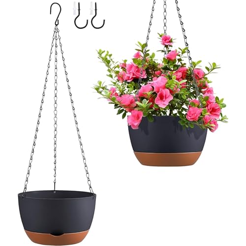 Kvetto Set of 2 Hanging Planters for Indoor Outdoor Plants,