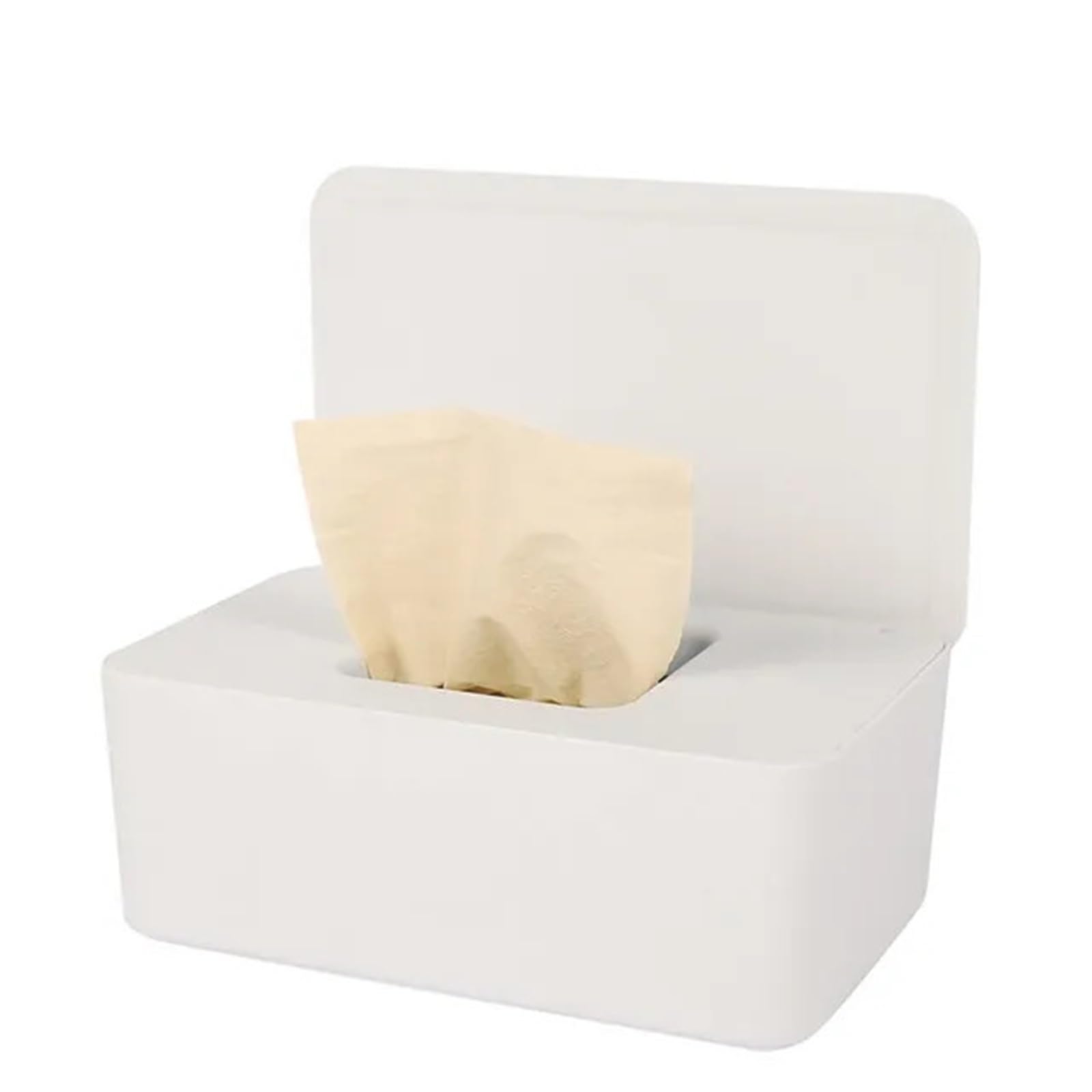Tissue Box Wet Tissue Box Dustproof Wipes Dispenser Portable Storage with Lid For Car Home Office Desktop Organizer(WHITE)