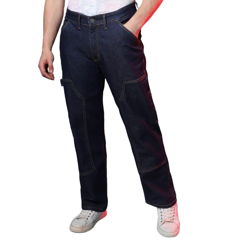 Image of CAHOOT Men's Denim Jeans Wear | Light-Wash | Button Closure | Regular Fit | Denim Jeans Crafted with Comfort Fit for Everyday Wear