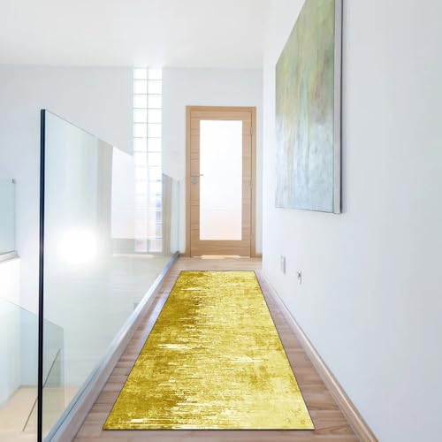 Alfombra de pasillo lavable 110 x 150 cm con base antideslizante y estampado abstracto 6