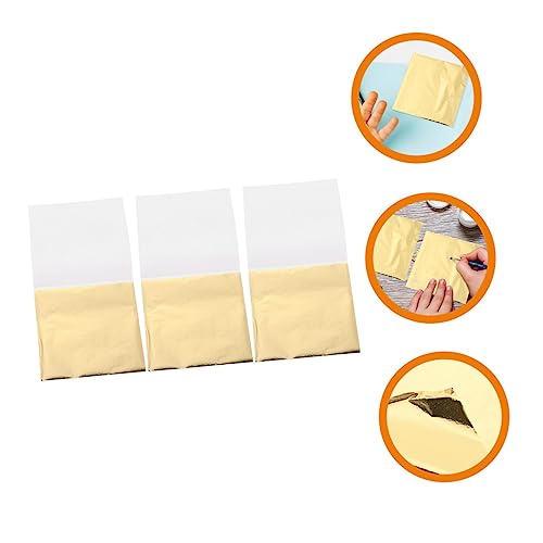 200 Folhas Imitação de papel dourado flocos de folha de folha de ouro para móveis artesanato em resi