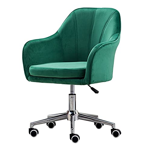 Foldable Table Tray Bedside Laptop Table,Swivel Desk Chair Leisure Task Chair Rolling Wheels for Home Office, Retro Mid-Back Swivel Velvet Computer Desk Chair Height Adjustable with Metal Ba