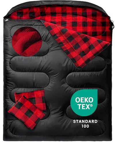 MEREZA Double Flannel Sleeping Bag for All Seasons