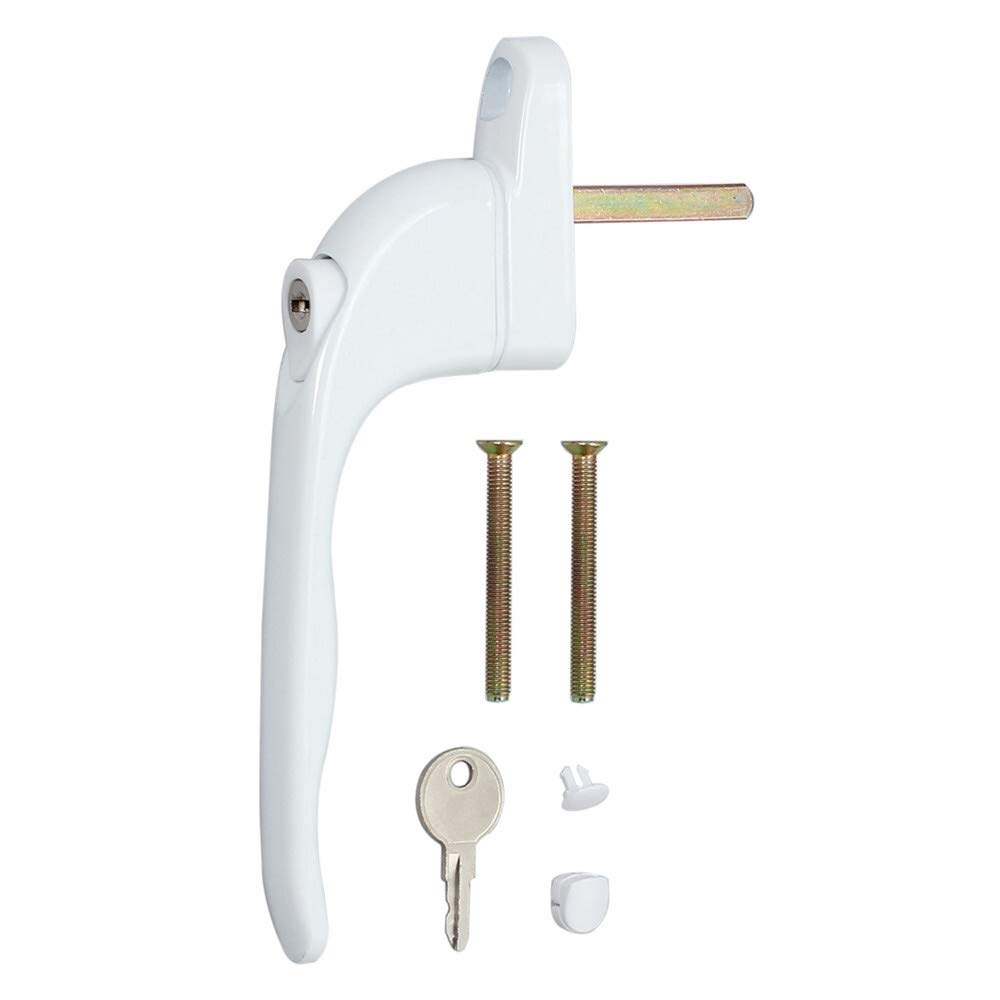 Hardware per armadietti Accessori per serrature 10 pezzi Finestra serratura a maniglia chiave universale bianco finestra incorporata di maniglia di blocco doppio vetro Lunghezza del pozzo 40 millimetr