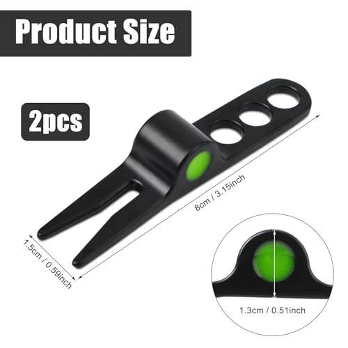 2 Pcs Golf Divot Tools, Black Golf Divot Repair Fork Portable Lightweight Golf Pitch Fork Golf Ball Accessory for Golf Divot Tools, On-Course Accessories - Image 3