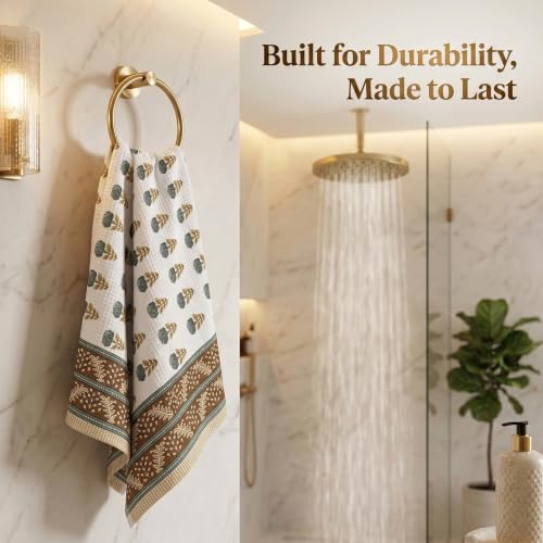 Image of Mafatlal Madhuban 250 GSM Exfoliating Bath Towel | 147 x 76 cm | Textured Waffle Weave for Body Scrubbing, Cleansing, Bathing Routine and Personal Hygiene | Copper Brown