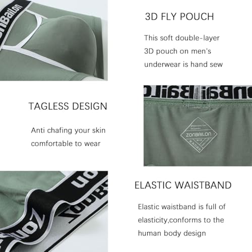 Men's Boxer Underwear with Bulge Pouch Short Leg Sexy Low Rise Briefs3