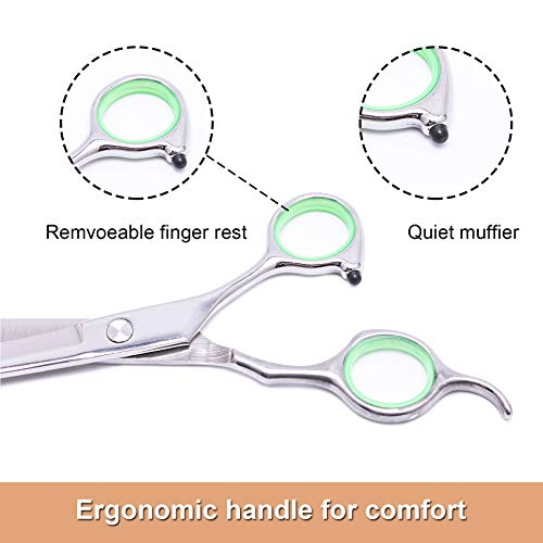 Lovinpet Pet Grooming Scissors Professional Dog Cat Grooming Shears With Round Blunt Tip Stainless Steel, Dog Curved Scissors For Grooming Cats Dogs Grooming Tools #TOP4