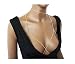 Women's Sexy Bikini Bra Shaped Link Chain Simple Body Jewelry & Choker Necklace Set (Gold / Choker, Bra Chain Set)
