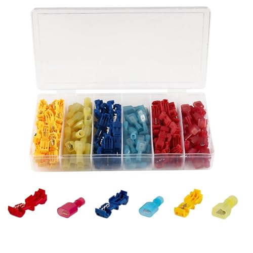 T Tap Wire Connectors, 60 Pcs Electrical Wire Connectors, Wire Quick Splice Connector, Insulated Electrical Wire Connectors, Terminals Self-Stripping Crimp Connector