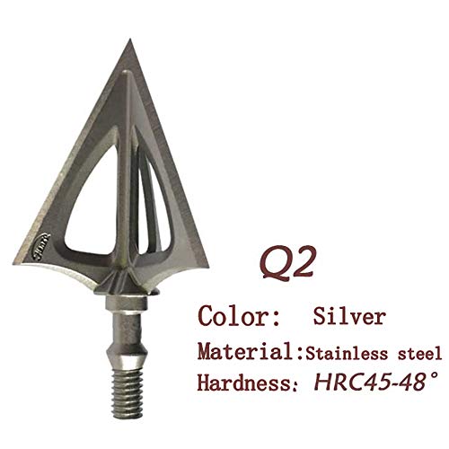 Bgary Broadheads 100 Grain Fixed Blades Archery Broadheads For Crossbow Recurve Bow And Compound Bow 12 Pcs Silverly #TOP3