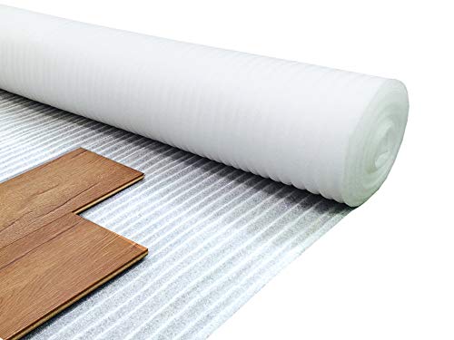 Royale - 2mm White Foam Underlay for Any Laminate/Real Wood Floor - 1m x 15m (15m2 Roll Size) - Acoustic Flooring Underlay