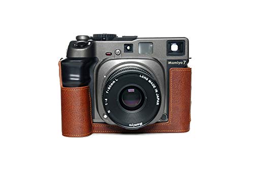 Housse MAMIYA 7ii en cuir roux l'esprit de l'argentique