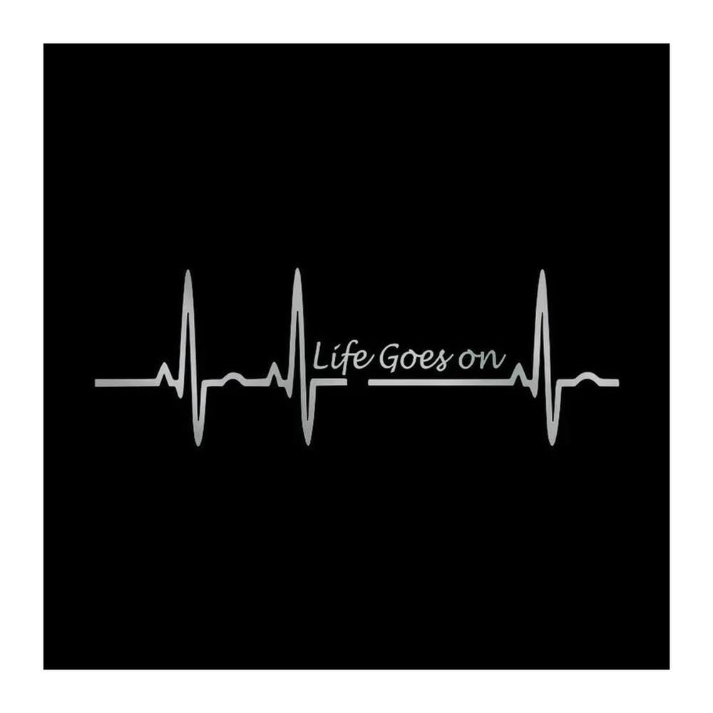 15cm Heart Beat Trackpad Life Goes On Sticker(Silver,15CM)
