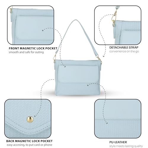 Image of SIBY Ladies Shoulder Purse (Aqua Blue)