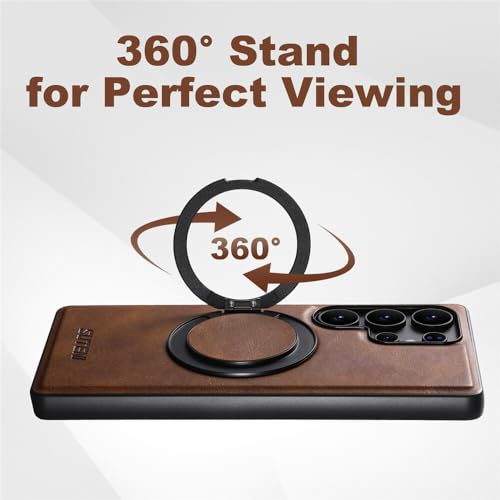 Étui compatible avec Samsung Galaxy S24 Plus marron housse cuir rigide silicone - 4