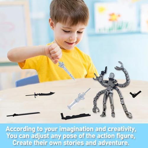 Image of RAMONI Action Figure Toys, T13 Octopus Shaped Dummy 13 Action Figure, Multi-Jointed 3D Printed Toys, Articulated Titan 13 Action Figure Robot Toy Set Game Desktop Decoration for Gifts