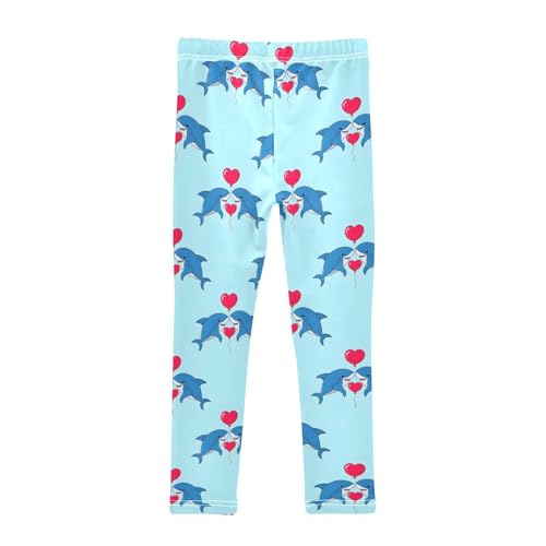 Cute Shark Love Girls Leggings Soft Stretch Workout Yoga Dance Pants for Kids Casual Tights2