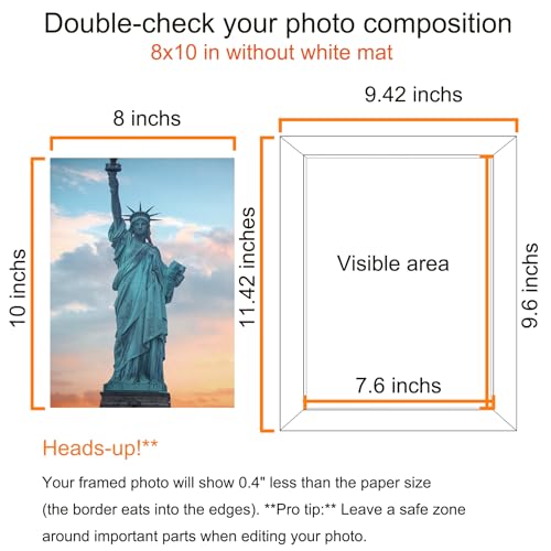 Cornice Portafoto Nera 8 X 10 Cm, Per Montaggio A Parete O Da Tavolo, Confezione Da 1 - 4