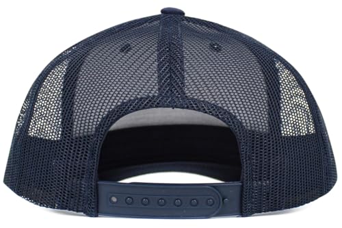 Image of KBE-5-ROPE NAV-WHT Classic 5 Panel Cotton Twill Mesh Trucker Cap Hat Adjustable Snapback Hat
