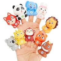 AQKILO Animal Finger Puppet Set, Animals Puppet Show Theater Props, Educational, Bath Toys,10 Pieces