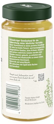Fuchs Gewürze - Gemüse Fond, optimale Basis für vegetarisches Kochen, Ohne Geschmacksverstärker, Farbstoffe oder Palmfett, Gluten- und laktosefrei, 400 ml im wiederverschließbaren Glas
