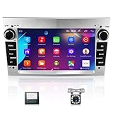 Podofo Android Autoradio für Opel Corsa Astra, 7 Zoll Touchscreen GPS Auto Radio Meriva Vivaro Combo, WiFi Bluetooth FM RDS Radio USB Mirror Link Rückfahrkamera Autoradio -Silber